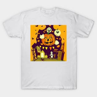 Halloween Scary Evil Pumpkin Funny Pumpkin Head Ghost Spooky T-Shirt